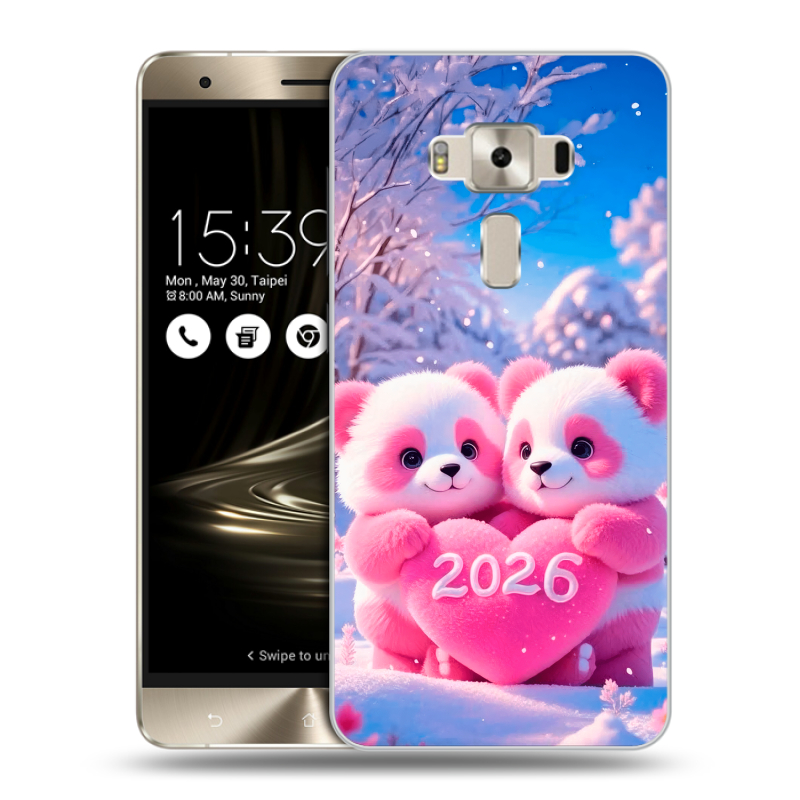 Пластиковый чехол на Asus ZenFone 3 Deluxe с принтом Новый год Пластиковый чехол на Asus ZenFone 3 Deluxe с принтом Новый год