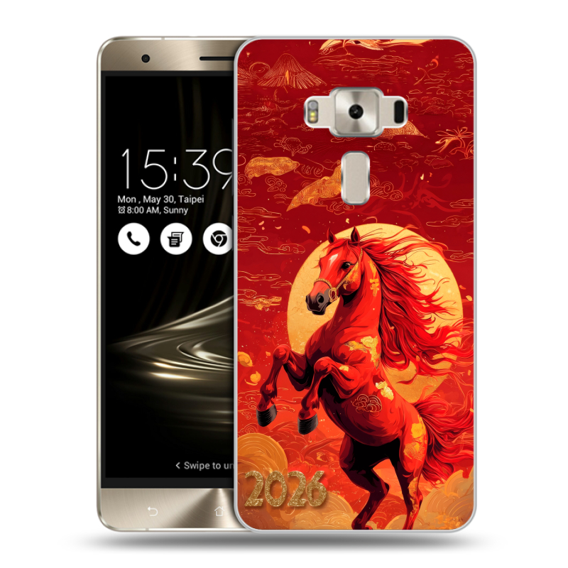 Силиконовый чехол на Asus ZenFone 3 Deluxe с принтом Новый год Силиконовый чехол на Asus ZenFone 3 Deluxe с принтом Новый год