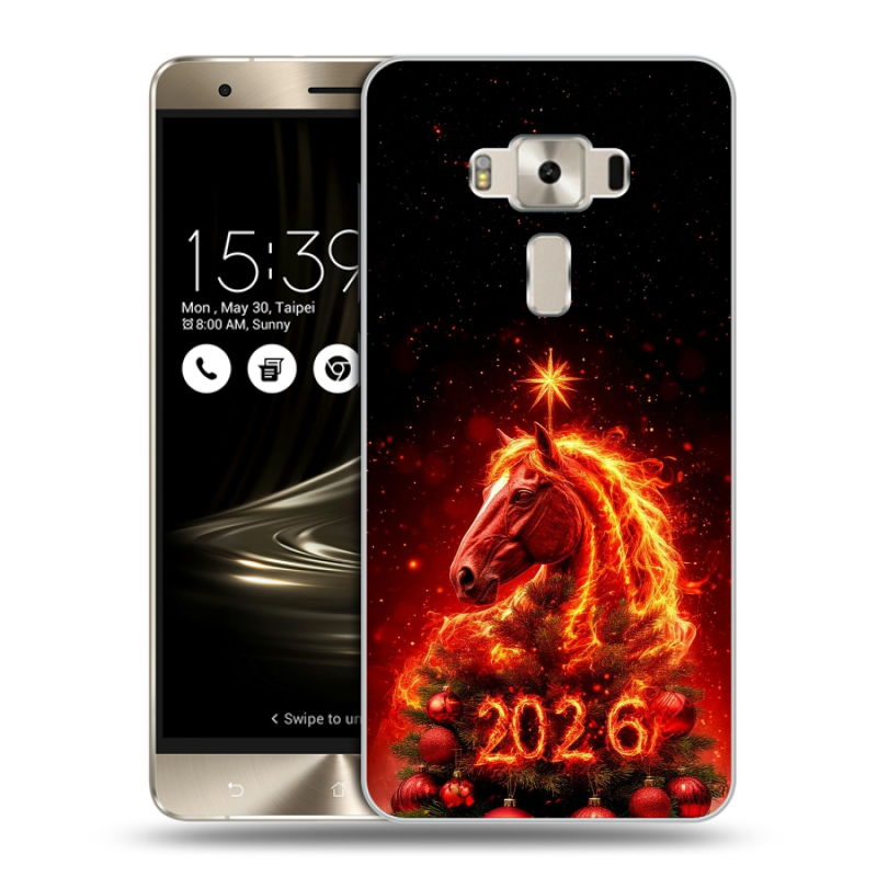Пластиковый чехол на Asus ZenFone 3 Deluxe с принтом Новый год Пластиковый чехол на Asus ZenFone 3 Deluxe с принтом Новый год