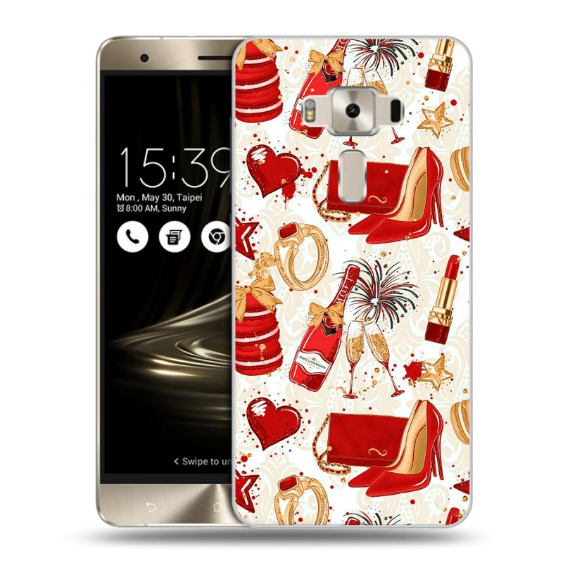 Силиконовый чехол на Asus ZenFone 3 Deluxe с принтом Новый год Силиконовый чехол на Asus ZenFone 3 Deluxe с принтом Новый год