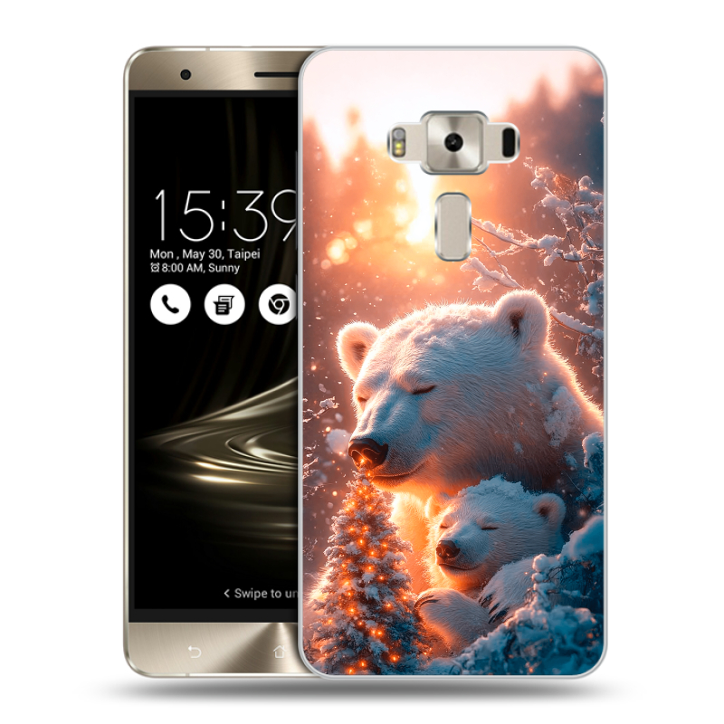 Силиконовый чехол на Asus ZenFone 3 Deluxe с принтом Новый год Силиконовый чехол на Asus ZenFone 3 Deluxe с принтом Новый год