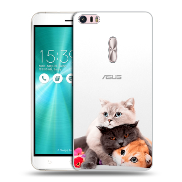 Силиконовый чехол на Asus ZenFone 3 Ultra с принтом Кошки