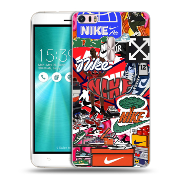 Силиконовый чехол на Asus ZenFone 3 Ultra с принтом Найк Nike яркий