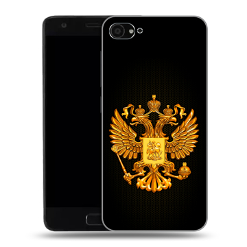 Пластиковый чехол на ZUK Z2 с принтом Герб России желтый Пластиковый чехол на ZUK Z2 с принтом Герб России желтый