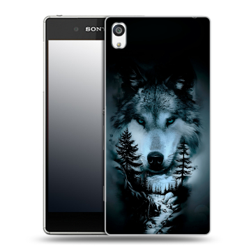 Пластиковый чехол на Sony Xperia E5 с принтом Лесной волк Пластиковый чехол на Sony Xperia E5 с принтом Лесной волк