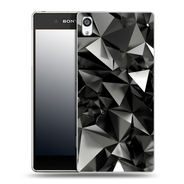 Пластиковый чехол на Sony Xperia E5 с принтом Черные кристаллы Пластиковый чехол на Sony Xperia E5 с принтом Черные кристаллы
