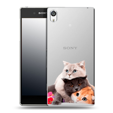 Пластиковый чехол на Sony Xperia E5 с принтом Кошки Пластиковый чехол на Sony Xperia E5 с принтом Кошки