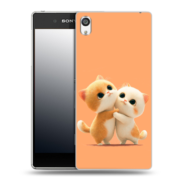 Пластиковый чехол на Sony Xperia E5 с принтом Милые котики Пластиковый чехол на Sony Xperia E5 с принтом Милые котики