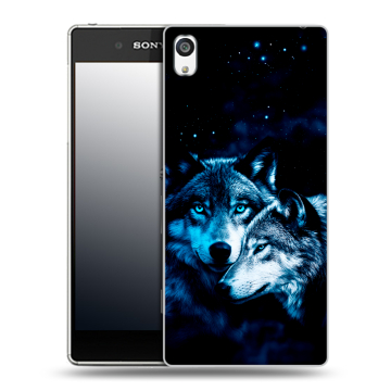 Пластиковый чехол на Sony Xperia E5 с принтом Волки Пластиковый чехол на Sony Xperia E5 с принтом Волки