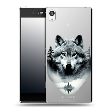 Пластиковый чехол на Sony Xperia E5 с принтом Волк в лесу