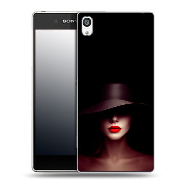 Пластиковый чехол на Sony Xperia E5 с принтом Девушка в шляпе