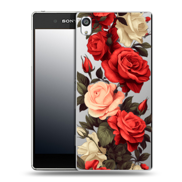Пластиковый чехол на Sony Xperia E5 с принтом Розы