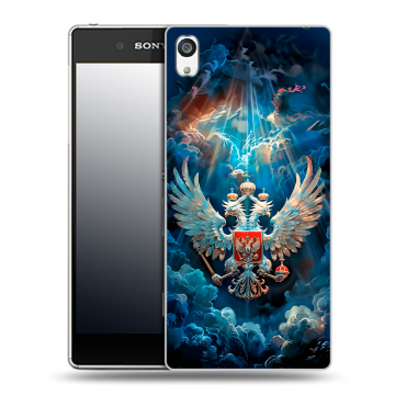 Пластиковый чехол на Sony Xperia E5 с принтом Герб флаг России