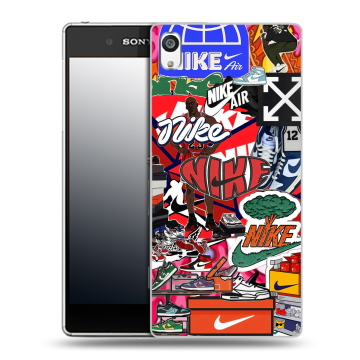 Пластиковый чехол на Sony Xperia E5 с принтом Найк Nike яркий