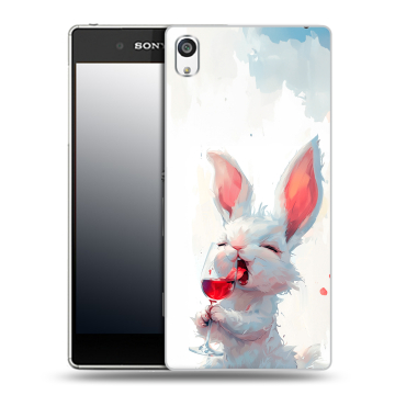 Пластиковый чехол на Sony Xperia E5 с принтом кролик зайчик