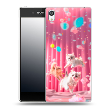Пластиковый чехол на Sony Xperia E5 с принтом милые котики