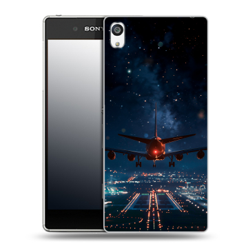 Пластиковый чехол на Sony Xperia E5 с принтом самолет