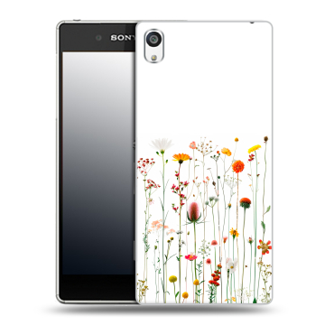 Пластиковый чехол на Sony Xperia E5 с принтом цветы