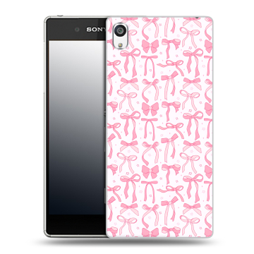 Пластиковый чехол на Sony Xperia E5 с принтом Розовые бантики