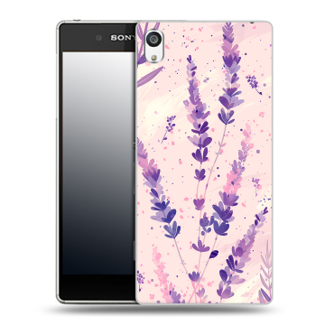 Пластиковый чехол на Sony Xperia E5 с принтом цветы лаванда
