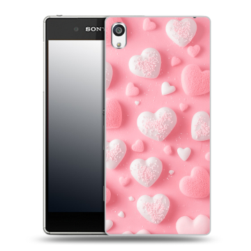 Пластиковый чехол на Sony Xperia E5 с принтом Сердечки