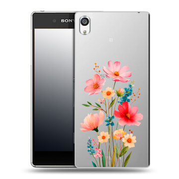 Пластиковый чехол на Sony Xperia E5 с принтом Цветы