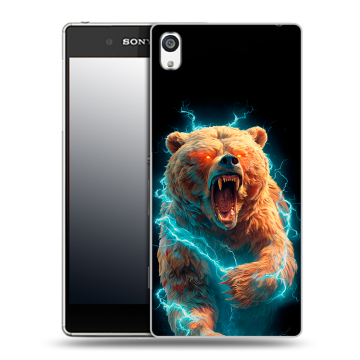 Пластиковый чехол на Sony Xperia E5 с принтом Медведь