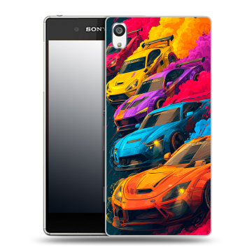 Пластиковый чехол на Sony Xperia E5 с принтом Тачки