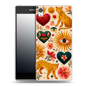 Пластиковый чехол на Sony Xperia E5 с принтом Модный принт
