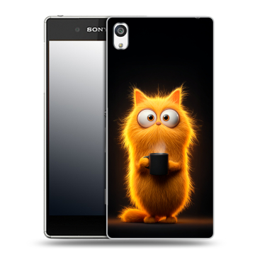 Пластиковый чехол на Sony Xperia E5 с принтом Смешной кот