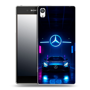 Пластиковый чехол на Sony Xperia E5 с принтом Mercedes Мерседес