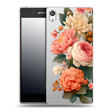 Пластиковый чехол на Sony Xperia E5 с принтом цветы