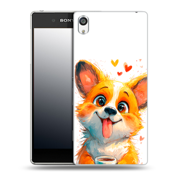 Пластиковый чехол на Sony Xperia E5 с принтом корги