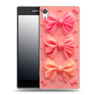 Пластиковый чехол на Sony Xperia E5 с принтом Розовые бантики