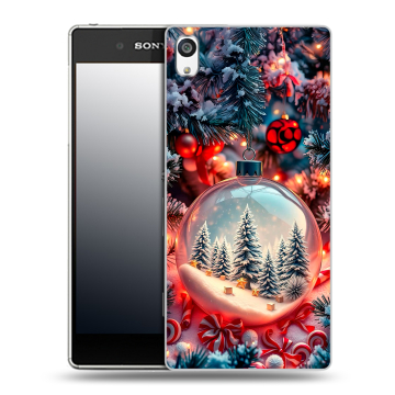 Пластиковый чехол на Sony Xperia E5 с принтом Новый год