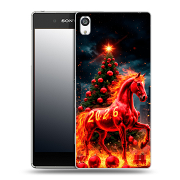 Пластиковый чехол на Sony Xperia E5 с принтом Новый год