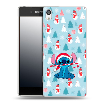 Пластиковый чехол на Sony Xperia E5 с принтом Стич Новый год