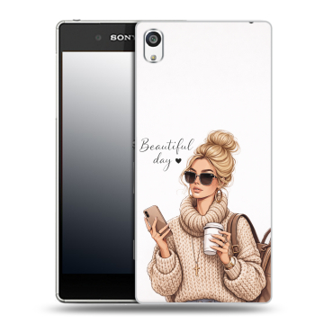 Пластиковый чехол на Sony Xperia E5 с принтом женский