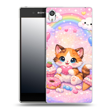 Пластиковый чехол на Sony Xperia E5 с принтом для девочек