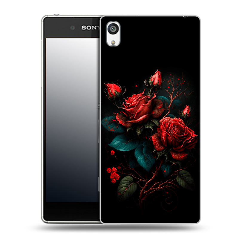Пластиковый чехол на Sony Xperia E5 с принтом Розы красные Пластиковый чехол на Sony Xperia E5 с принтом Розы красные