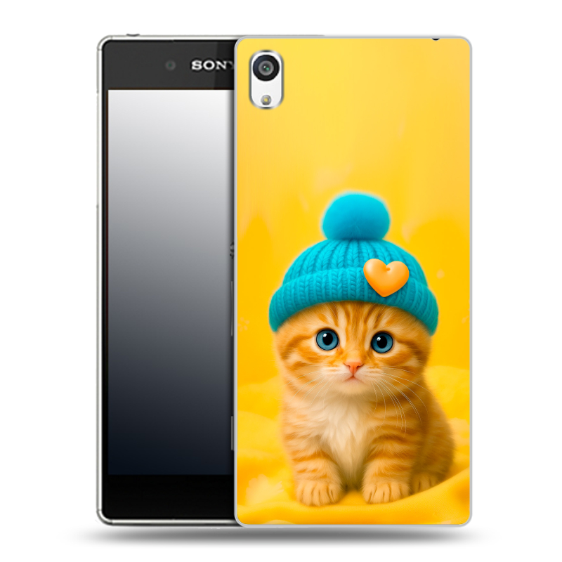 Пластиковый чехол на Sony Xperia E5 с принтом Котенок в шапке Пластиковый чехол на Sony Xperia E5 с принтом Котенок в шапке