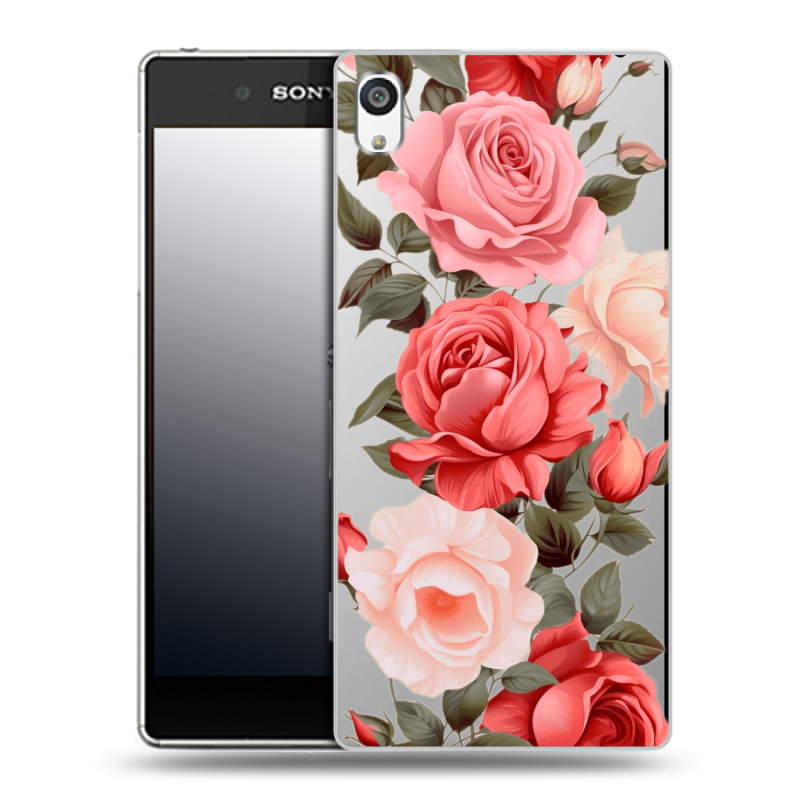 Пластиковый чехол на Sony Xperia E5 с принтом Розы Пластиковый чехол на Sony Xperia E5 с принтом Розы