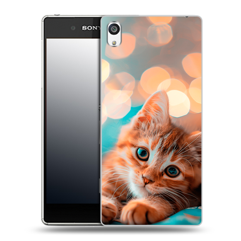 Пластиковый чехол на Sony Xperia E5 с принтом котик Пластиковый чехол на Sony Xperia E5 с принтом котик