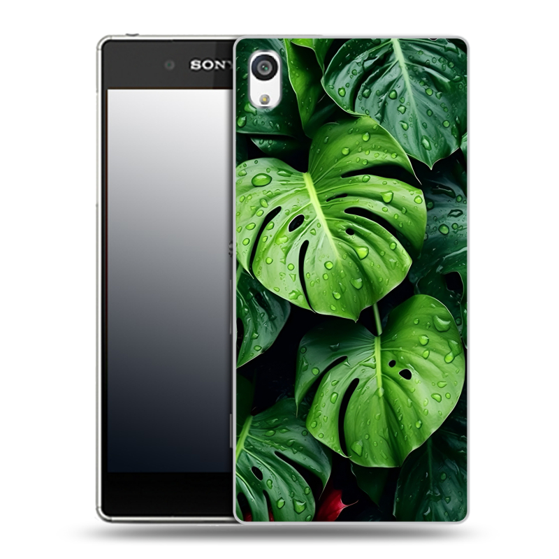 Пластиковый чехол на Sony Xperia E5 с принтом Листья Пластиковый чехол на Sony Xperia E5 с принтом Листья
