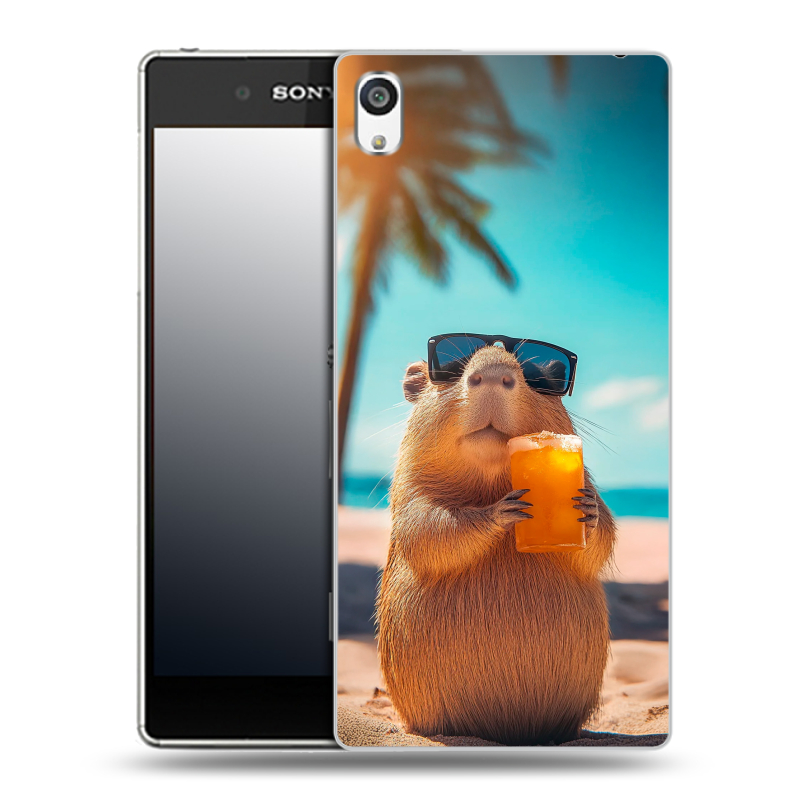 Пластиковый чехол на Sony Xperia E5 с принтом Капибара Пластиковый чехол на Sony Xperia E5 с принтом Капибара