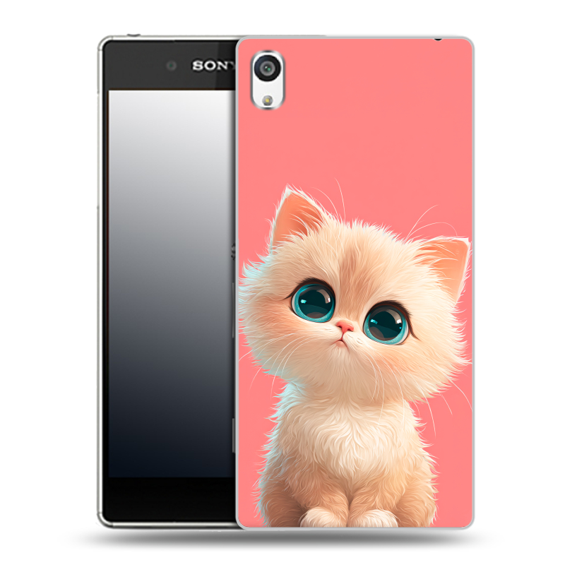 Пластиковый чехол на Sony Xperia E5 с принтом Розовый котенок Пластиковый чехол на Sony Xperia E5 с принтом Розовый котенок