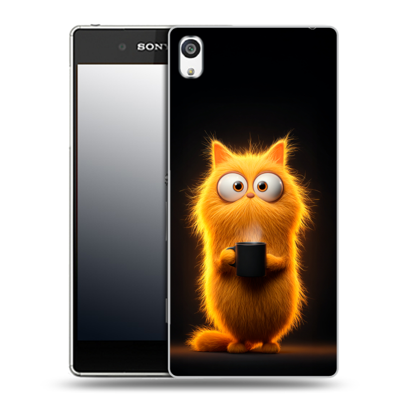 Пластиковый чехол на Sony Xperia E5 с принтом Смешной кот Пластиковый чехол на Sony Xperia E5 с принтом Смешной кот