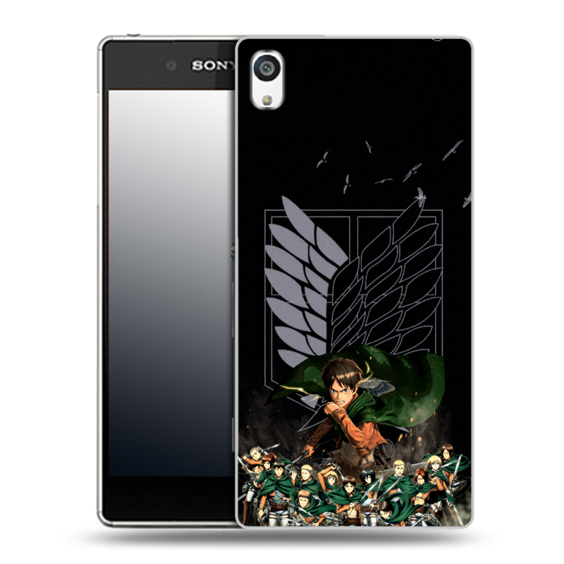 Пластиковый чехол на Sony Xperia E5 с принтом Атака титанов Пластиковый чехол на Sony Xperia E5 с принтом Атака титанов
