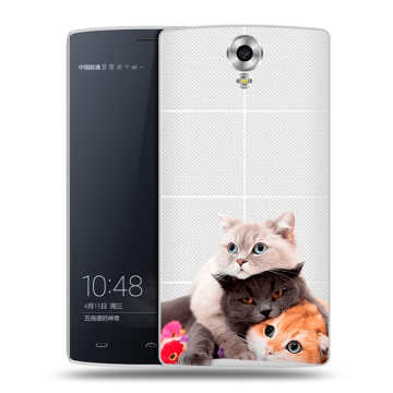 Силиконовый чехол на Homtom HT7 с принтом Кошки