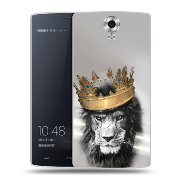 Силиконовый чехол на Homtom HT7 с принтом Лев с короной